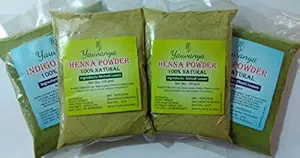 Yauvanya pure Henna powder 2X100gms + Yauvanya pure Indigo powder 2X100gms