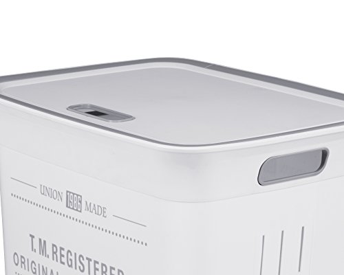 Wäschetruhe Wäschekorb Wäschepuff mit Belüftung Moda Denim 60 Liter mit Deckel Wäschesammler - 5