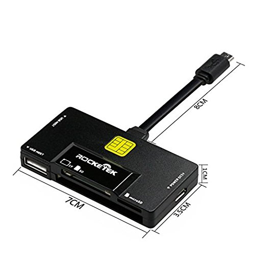 Rocketek® Trail und Wild-Kamera-Viewer für Android-Geräte, Micro-USB-Anschluss, liest und schreibt SD-Karten, Micro SD-Karten und CF-Karten mit 2 USB-Ports für die Jagd und Wild-Kamera-Kartenleser - 4