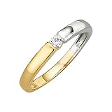 Jacques Lemans Damen Ring 375/- Gold Glänzend Zirkonia gelb 490370015