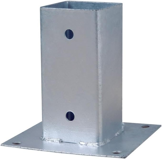 Nortene | Anclaje Para Poste Cuadrado De Madera 9x9 Cm | Soporte Metálico Galvanizado Para Fijación Al Suelo