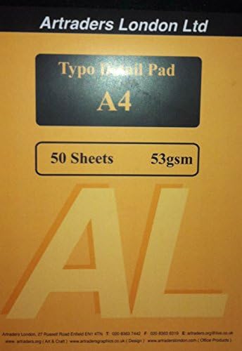 A3 Typo Detail Pad. 53gsm. 50 Sheets