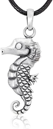 Llords Jewellery Classic Seahorse Pendant Necklace + Silver Plated Clasp, Fine Pewter Jewelry