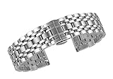 24mm fester 316l Edelstahlband Ersatz für Luxus-Herrenuhr in Silber mit verstellbaren Links