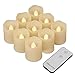 Produktbild 9 LED Teelichter mit Fernbedienung, 9er Led Kerzen Outdoor mit Flackernde Flamme, LED Echtwachs kerzen Set Teelichter Fernbedienung Flammenlos Atemlicht für Geburtstag und Hochzeit