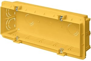 ELECTRON Scatola 506/507 da incasso a parete, 6/7 moduli/posti, per muratura, 178x70x48mm, in tecnopolimero ad alta resistenza, cassetta per impianto elettrico, universale per serie civili, giallo