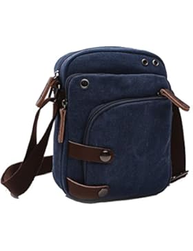 QINCAO Herren Canvas Schultertasche Vintage Schultertasche Umhängetasche Klein