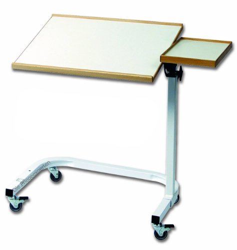 Robuster Funktions Rolltisch / fahrbarer Beistelltisch neigungs und höhenverstellbar für die professionelle Pflege