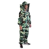 ★【Traje completo de apicultor】 Diseñado con sombrero y velo de apicultura, el traje de apicultor lo protegerá de las abejas y otros insectos de manera efectiva. Adecuado para personas que son 175-185