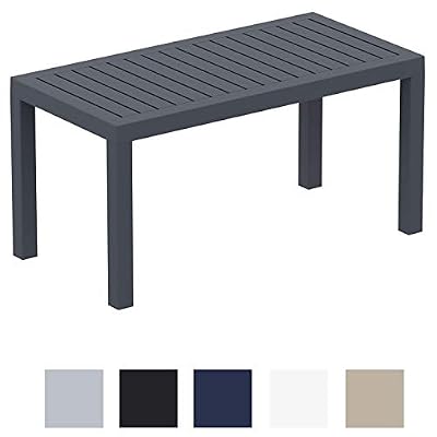 CLP Table Lounge Ocean - Table de Jardin Résistante aux Intempéries et aux Rayons UV - Table de Terrasse ou Véranda en Plastique Solide - Couleur au Choix : Gris foncé