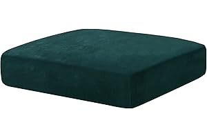 CYCMACO Housse Coussin Canapé Velours, Housse De Coussin Extensible, Universelle Housse Coussin Canape, Housse Assise Canapé Antidérapante, Housse Dossier Canapé, 1 Place, Vert Foncé