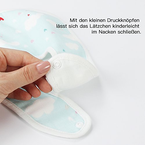 4er Baby Newborn Bib Mull-Lätzchen Muslin Bandana Dreieckstuch 100% Baumwolle Sabbern Spucken - 6