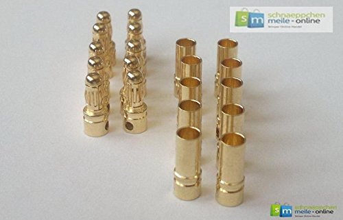 Preisvergleich Produktbild 10 Paar Goldkontaktstecker Goldkontakte Stecker und Buchse 3,5 mm