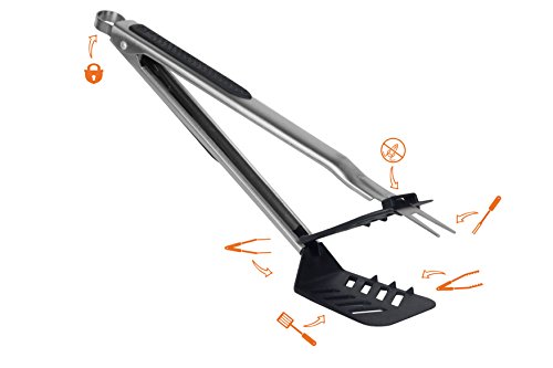 TNK Brand – Stingray 6 in 1 Multifunktions-Küchenhelfer / Küchenzange / Pfannenwender – Schwarz - 9