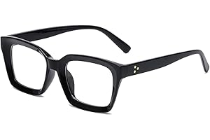 YUELUQU Classic Square Eyewear Non Prescription Thick Glasses Frame for Women Men