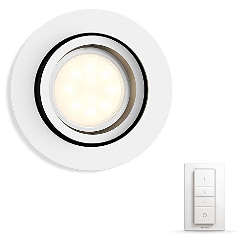 Preisvergleich Produktbild Philips Hue White Ambiance Milliskin - Einbaustrahler, weiss, rund 1er Erweiterung mit Fernbedienung