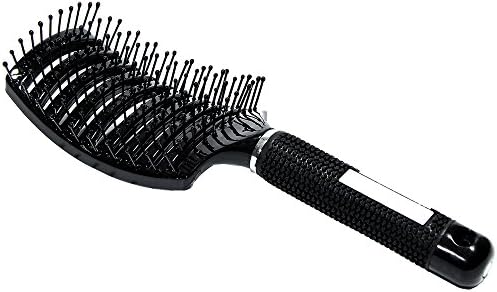 Longtrix Large Curved Vent Hair Brush with Soft Bristles Anti Static Lightweight for Blow Drying and Styling (Black, DB-5)