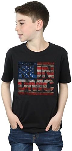 Run DMC Boys US Flag Logo T-Shirt 5-6 Years Black