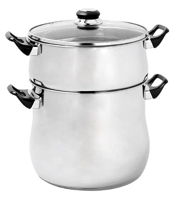 Crealys 505280 Couscoussier en Inox 16 L Noir Diamètre: 28 cm