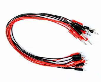 Lab Instruments 4mm Banana Plug to 2mm Banana Plug Red & Black 5 Pair 0.5 Meter Wire Length.