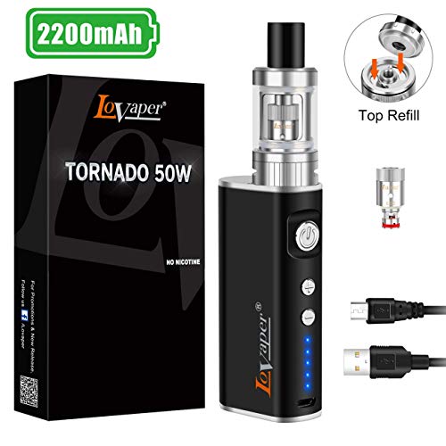 Sigaretta Elettronica Svapo Kit Completo, E Sigaretta/Shisha 50W Box Mod, Ricaricabile 2200mAh Batteria, 2.0ml Atomizzatore Top Refill, E Cig, Prodotto Senza Nicotina, No E-Liquido