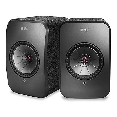 KEF LSX - Enceinte WLAN - Noir | Enceintes actives avec Bluetooth | Enceinte multiroom | Enceinte Wifi, Airplay 2, Spotify | Meilleures enceintes sans fil
