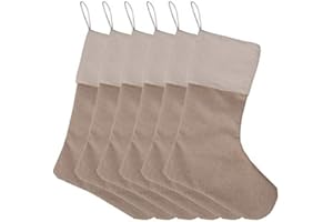 JiJiRuDU Sackleinen Weihnachtsstrumpf Weihnachten Socken Sackleinen Geshenkbeutel Weihnachtsdekoration Weihnachtskamin Hängende Strümpfe Dekorations Strümpfe 6er Pack