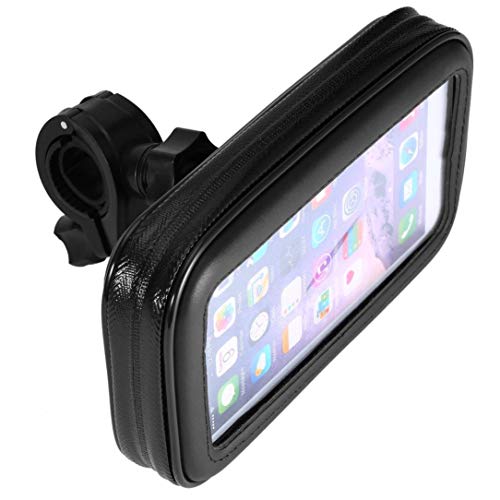 Preisvergleich Produktbild Wasserdichte Bike Bag Fahrradtasche, Vorderfahrradrahmentasche Radfahren Pannier Oberrohrlenkertasche Touch Screen mit Fahrrad-Standplatz-Halter, für 4,6 bis 5,4 Zoll intelligentes Telefon (Schwarz)