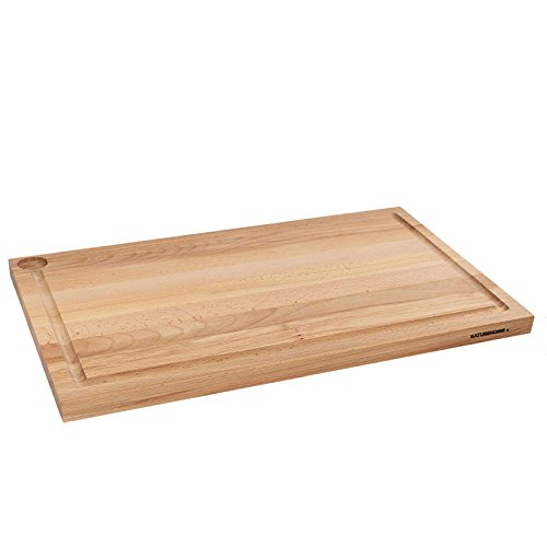 NATUREHOME Schneidebrett mit umlaufender Saftrille 58 x 36 cm Buchen-Holz Tranchierbrett Küchenbrett - 2