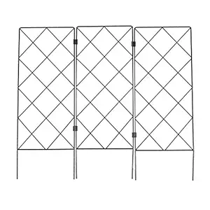 Generic Garden Trellis Plant Support for Climbing Plants Foldable Plant Vines Trellis Flowers Stands Iron Metal Plant Support Wire Lattices Grid Panels for Ivy Rose Grape Clematis Cucumber