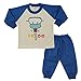A Cute Frog Printed Full Sleeves T-Shirt With Full Pant(Blue) RS.472.00