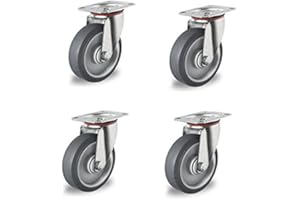 DER ROLLENDE SHOP Rollensatz 4 Lenkrollen 100 mm TPE …