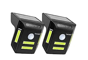 Hardoll Outdoor Motion Sensor COB LED Solar Light Lamp (Black) - Pack of 2