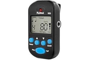 PRACMUSIC Digital Metronome Clip-On Metronome Digital Beat Tempo Mini Metronome Portable Electronic Metronome With Battery, Suitable for Piano, Violin, Guitar, Trap Drum,Running-Black