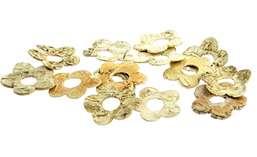 SIDCO ® 80 Stück Dekoblüten Streudeko aus Birke Blüte Holz Dekostreu Tischdeko Bastelbedarf - 2