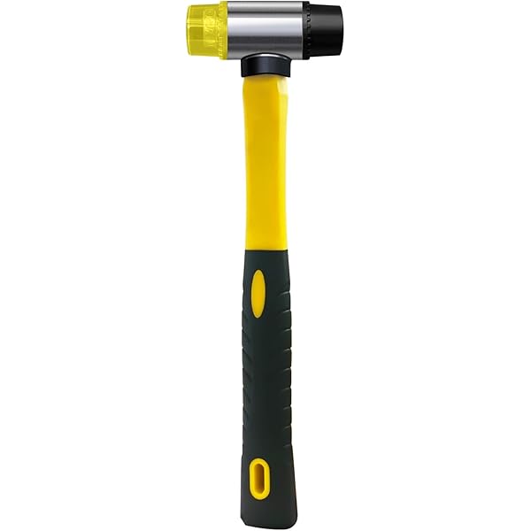 ValueMax Rubber Mallet, 16oz Rubber Mallet Hammer And 35mm Double-Faced Soft Mallet, Fiberglass