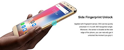 DOOGEE X55 - 5,5 pollici (rapporto 18: 9) HD Android 7,1 3G smartphone, Quad Core da 1,3 GHz 1 GB + 8 GB, fotocamera tripla (5 MP + 8 MP + 8 MP), 2800 mAh - Nero