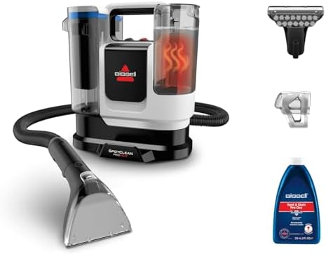 BISSELL SpotClean ProHeat Advanced, Lavatappeti, Pulitore per tappeti e tappezzeria, Lava tappezzeria, Motore 1125W, Pulizia tripla macchie ostinate, Compatto multi-superficie, Filaire, 3924N