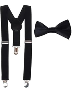 Hosenträger und Fliege-Sets, sicai Passende Navy Hosenträger und Fliege nnisex Kinder Jungen Mädchen Hosenträger...