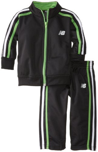 New Balance Baby-Boys Infant Brushed Tricot Jacket and Pant Set, Black/Lime, 12 Months Color: Black/Lime Size: 12 Months (Baby/Babe/Infant - Little ones)