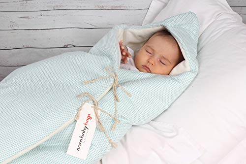 NBB Saco para capazo o cuco acolchado de invierno con capucha- Aqua.