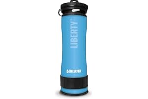 LifeSaver Liberty | Water Filter Bottle - 400ml Small Water Bottle & Water Purifier for Travel & Hiking, Lightweight Design, Removes 99.99% of Viruses, Bacteria & Cysts, Purifies 2000L (Blue)