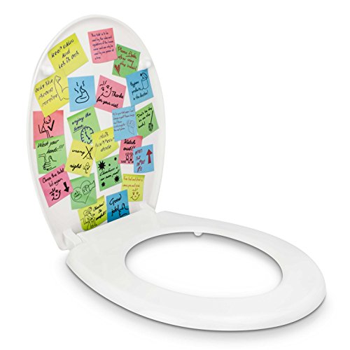 Premium WC Sitz mit Absenkautomatik – „Pinnwand“ Design – Toilettendeckel aus Duroplast inkl. Montagesatz – VENKON - 7