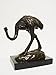Produktbild Bronzefigur Bronze Statue Skulptur Figur Ostrich Strauß Strauss Vogel H 18 cm