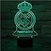 WoloShop Lampara LED Real Madrid Cambia Color USB Luz Nocturna