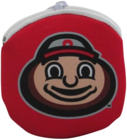 Victory Postcards NCAA Ohio State Buckeyes Brutus Zippered Coin Purse, Scarlet, 4" x 4"