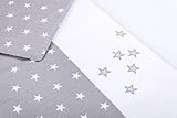Amilian Baby Bettwäsche Design: Sternchen Grau, 80x80 cm + 35x40 cm