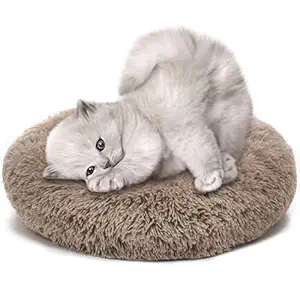 Cat Cozy Soft Modern Round Plush Bed Anxiety Cuddler Dog Bed pet Improved Sleep