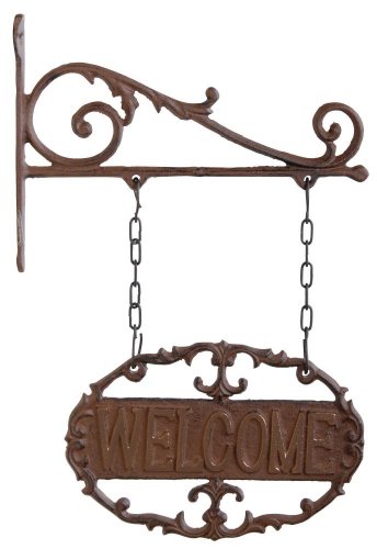 Welcome Schild Türschild Willkommen-Schild, Landhaus-Stil, Wandschild, Dekorationsschild, Maße 23 x 4 x 33,5 cm