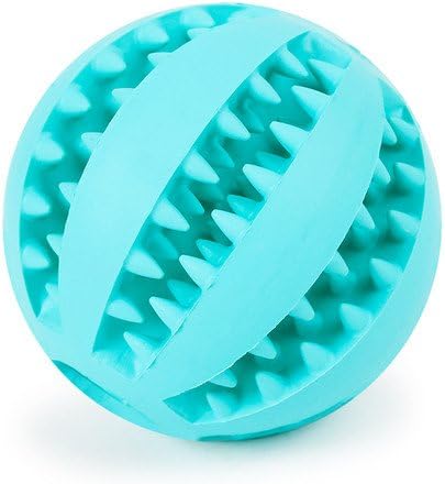 MOMONY Pet Dog Toy Ball, Soft Rubber IQ Treat Ball Dog Cat Interactive Toy Tooth Cleaning Nontoxic Bite Resistant Exercise Game Ball for Chewing Training and Playing
